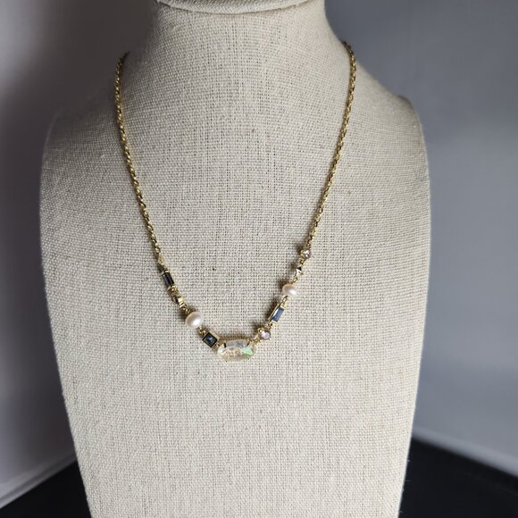 Kendra Scott Madelyn Gold Strand Necklace crystal, pearl and stone - Picture 3 of 10